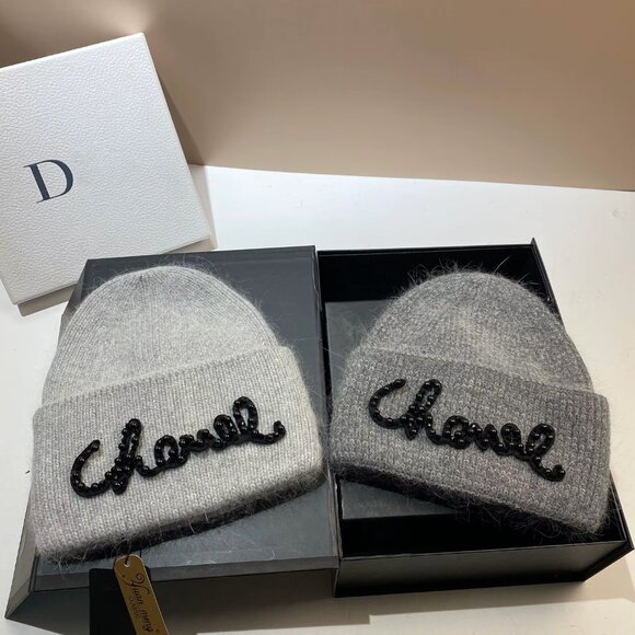 NWT Rabbit Hair Double Folded Edges knit beanie/hat main image 10